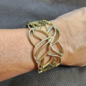 Claire's Gold Toned Braided Cuff Bracelet